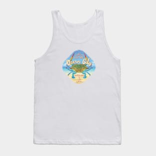 Ocean City, Maryland, Blue Crab on Beach Tank Top